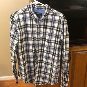 American eagle white plaid shirt